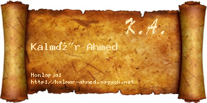 Kalmár Ahmed névjegykártya
